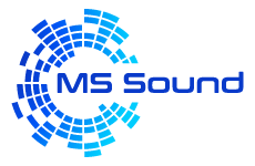 ms sound logo, styl abstrakcyjne, branża muzyka, rodzaj logo graficzne, układ w okręgu