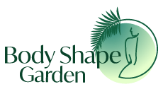 body shape garden logo, styl ikona, branża usługi, rodzaj logo graficzne, układ w okręgu