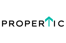 propertic logo, styl minimalistyczne, branża nieruchomości, rodzaj logo typograficzne, układ poziome