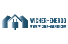 wicher-energo logo, styl abstrakcyjne, branża budowlana, rodzaj logo graficzne, układ poziome