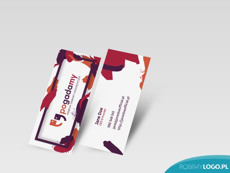 projekt wizytówki gabinetu logopedycznego