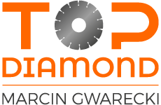 top_diamond logo, styl z gradientem, branża budowlana, rodzaj logo graficzne, układ poziome