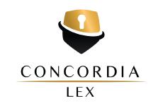 concordia lex logo, styl ikona, branża usługi, rodzaj logo graficzne, układ pionowe