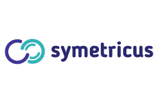 symetricus logo, styl abstrakcyjne, branża usługi, rodzaj logo graficzne, układ poziome