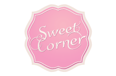 sweet corner logo, styl z gradientem, branża żywność i gastronomia, rodzaj logo graficzne, układ emblemat