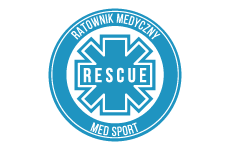 rescue logo, styl ikona, branża medycyna, rodzaj logo graficzne, układ w okręgu