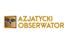 azjatycki obserwator logo, styl wielokolorowe, branża internet, rodzaj logo graficzne, układ poziome