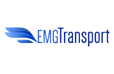 emg transport logo, styl z gradientem, branża usługi, rodzaj logo graficzne, układ poziome