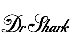dr shark logo, styl minimalistyczne, branża handel, rodzaj logo typograficzne, układ poziome