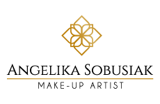 angelika sobusiak logo, styl z gradientem, branża beauty, rodzaj logo graficzne, układ emblemat