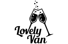 lovely van logo, styl monochromatyczne, branża organizacja imprez, rodzaj logo graficzne, układ pionowe