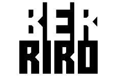 berriro logo, styl monochromatyczne, branża handel, rodzaj logo typograficzne, układ pionowe