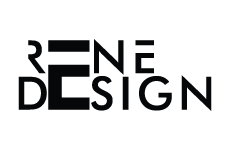 rene design logo, styl minimalistyczne, branża usługi, rodzaj logo typograficzne, układ emblemat