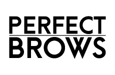 perfect brows logo, styl minimalistyczne, branża usługi, rodzaj logo typograficzne, układ poziome