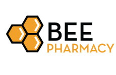 bee pharmacy logo, styl ikona, branża handel, rodzaj logo graficzne, układ poziome