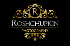 roshchupkin photography logo, styl monogram, branża usługi, rodzaj logo graficzne, układ emblemat