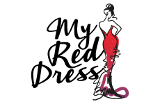 my red dress logo, styl ilustracja, branża handel, rodzaj logo graficzne, układ emblemat