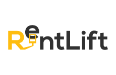 rentlift logo, styl ikona, branża usługi, rodzaj logo graficzne, układ emblemat