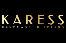 karess logo, styl z gradientem, branża moda, rodzaj logo typograficzne, układ poziome