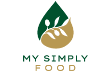 my simply food logo, styl ikona, branża żywność i gastronomia, rodzaj logo graficzne, układ pionowe