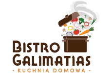 bistro_galimatias logo, styl ilustracja, branża żywność i gastronomia, rodzaj logo graficzne, układ poziome